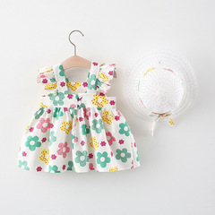 Summer New Women's Children Floral Camisole Dress Princess Dress Baby Girls' Children's Dress 949