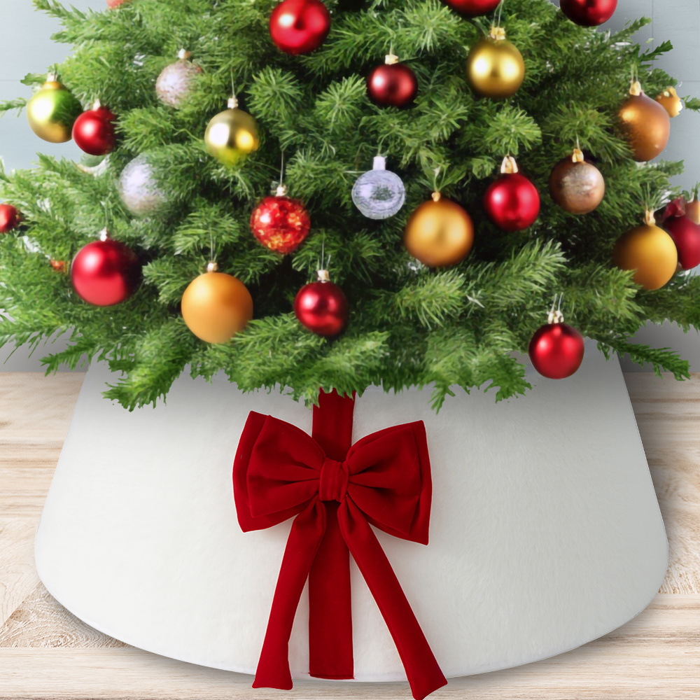 Nuevo arco de Navidad transfronterizo, círculo de árbol, collar de árbol de Navidad de felpa, artesanía, decoración de escena, accesorios al por mayor