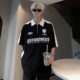 Polo Shirt Short-sleeved T-shirt Men's Summer New American Style Retro Street Loose Stitching Color Contrast Lag Half-sleeved T-shirt