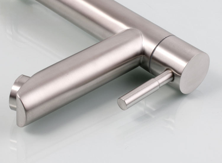 Single cold faucet stainless steel brushed basin faucet single hole laundry sink basin basin faucet wholesale