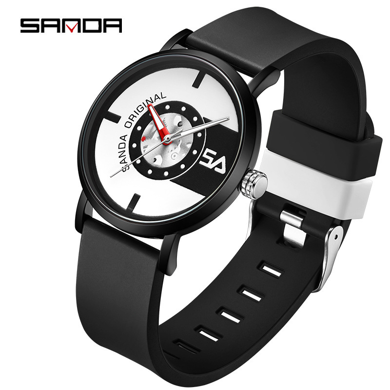 Sanda nuevo reloj electrónico Escala de silicona Roja En Línea 3217 moda estilo simple impermeable hombres y mujeres reloj