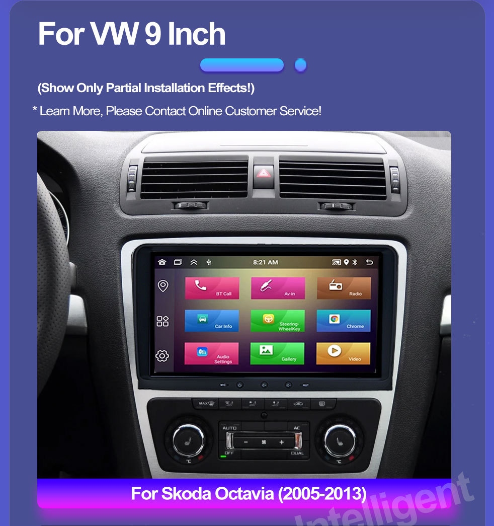 9inch Volkswagen Dedicated Car Navigator Gps Bluetooth Large Screen Reversing Image Wireless Carplay Smart Car Machine