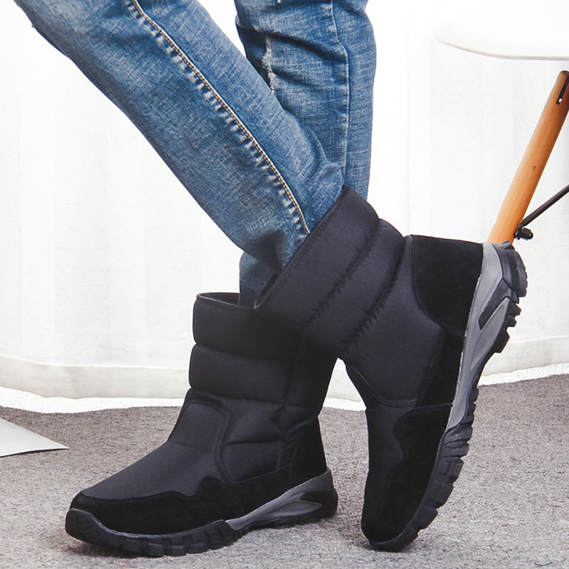 Distribución de botas de nieve transfronterizas de invierno al aire libre para hombres con botas de esquí gruesas