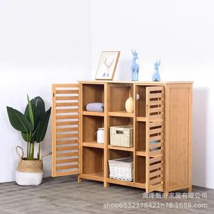 Simple Wooden Storage Cabinet Living Room Storage Cabinet Household Wall Storage Cabinet Multi-Layer Sundry Storage Cabinet