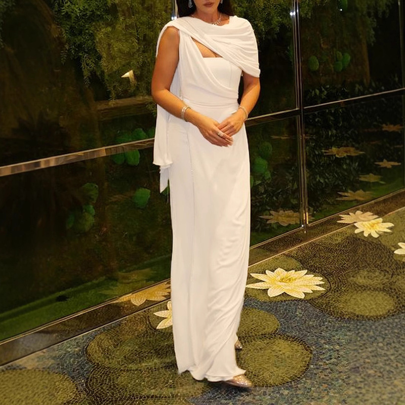 European and American Spring Elegant French Style Sleeveless Strapless High-end Tight-fit Long Formal Party Dress dress