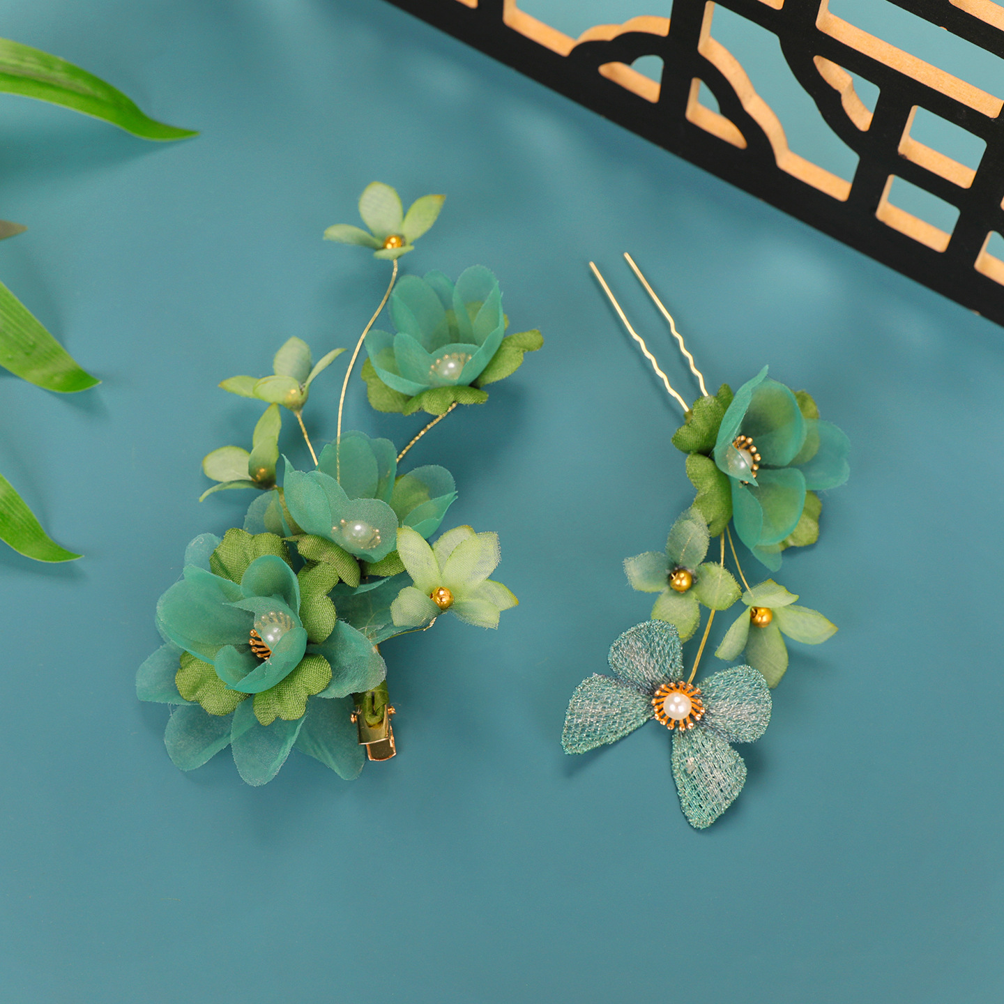 25 Original Designs, Pure Handmade Ancient Style, Super Fairy and High-End Tang Style Dark Green Han Dynasty Headdress, Hairpin, Perm Flower Hair Accessories