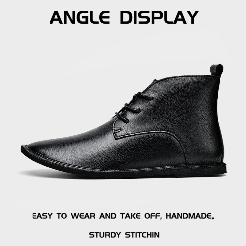 馬丁靴男款英倫復古皮鞋尖頭牛皮男靴切爾西跨境男靴mes's boots