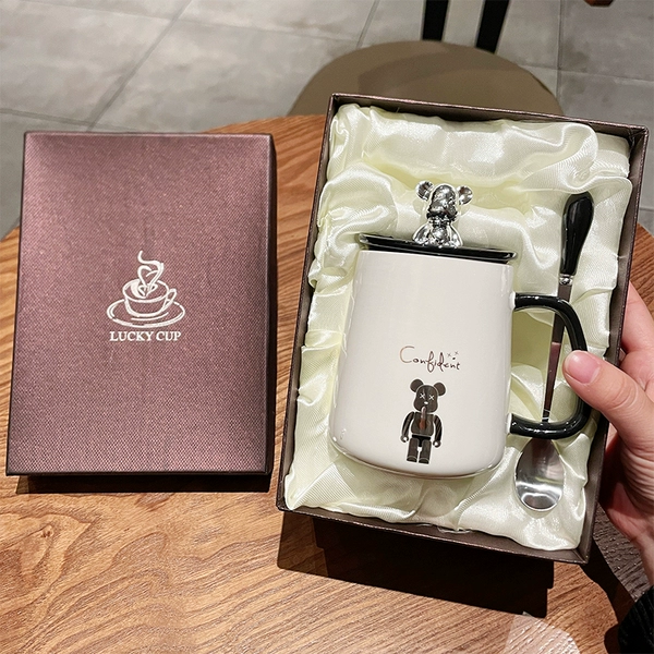 Black Striped Bear [Bear Cover + Premium Spoon] Gift Box ♜