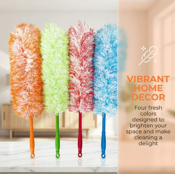 Two-Color Fiber Cleaning Duster, Thickened Dust Removal Duster for Home and Car Use