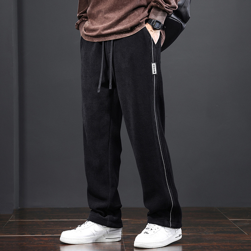 Pantalones deportivos de pana para hombre 2023 nuevo Otoño e Invierno otoño Boao terciopelo pantalones casuales de pierna ancha Pantalones deportivos para hombre