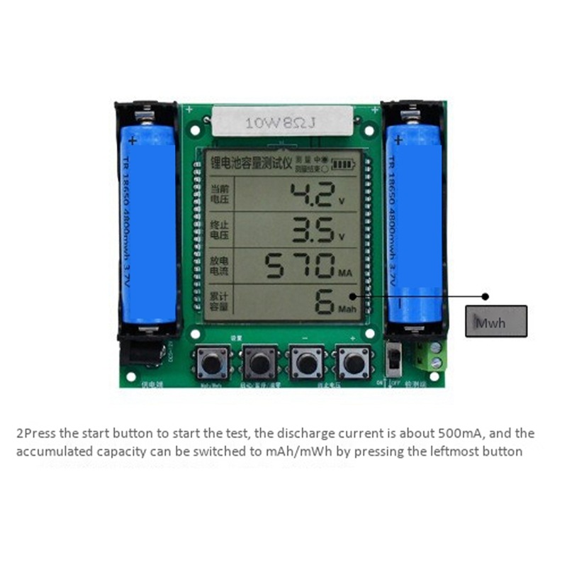 XH-M239 锂电池18650真实容量测试仪模块maH/mwH数字测量高精度