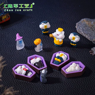 跨境货源微景观万圣节幽灵棺材 DIY盲袋装饰品配件桌面车载小摆件