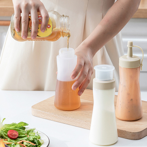 350ML squeeze sauce bottle, pointed mouth bottle, salad dressing squeeze bottle, ketchup honey oyster sauce seasoning bottle, anti-leakage oil bottle