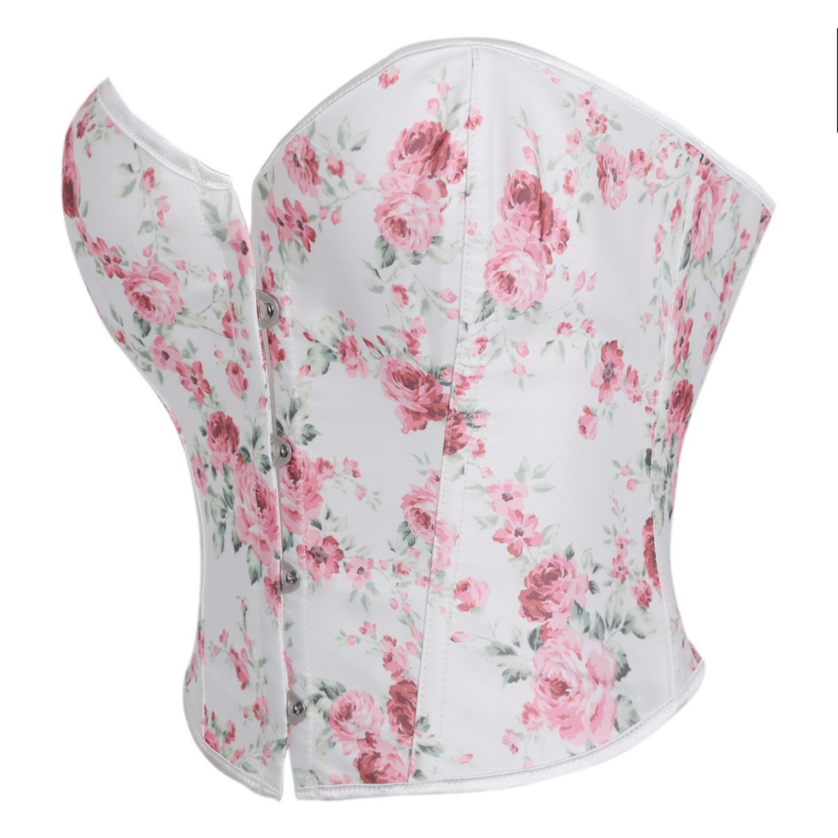 Impresión de rosa puro deseo de viento botón frontal cintura de peito chaqueta de hueso de pez AliExpress suministro de comercio electrónico transfronterizo