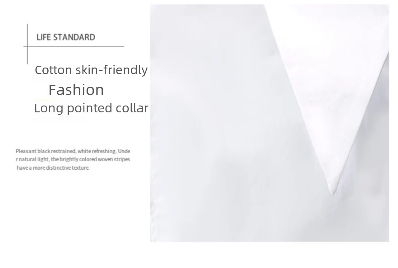 Winter Large Collar Children's Korean Striped Regular Wear Versatile White Shirt Solid Color False Collar