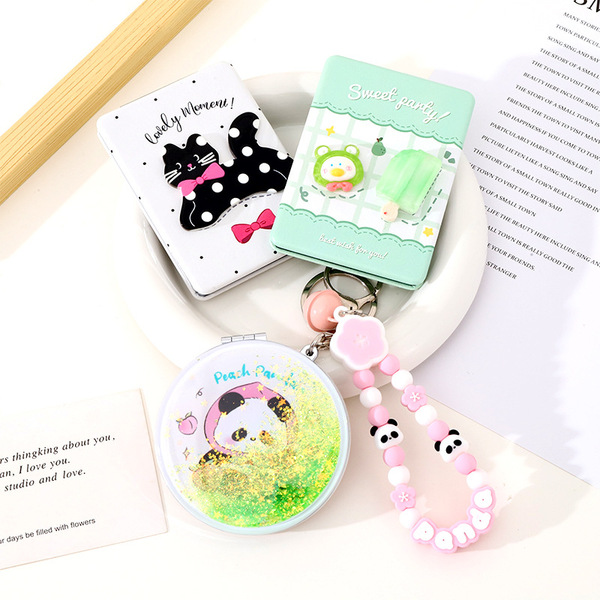 double-sided folding travel handheld mirror