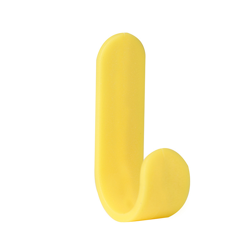 Gancho sin clavos en forma de J montado en la pared gancho sin perforaciones fresco pequeño gancho de perchero para el hogar sin costuras mini gancho adhesivo trasero para puerta