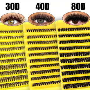 Cross-Border Popular DIY Self-Grafting Segmented Hot-Melt Hair 40D80D Mixed Thick Curly European and American False Eyelashes