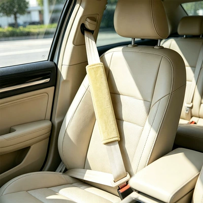 Seat belt shoulder pad: universal for all seasons, cartoon - 50cm-yellowseatbelt-shoulder-pad