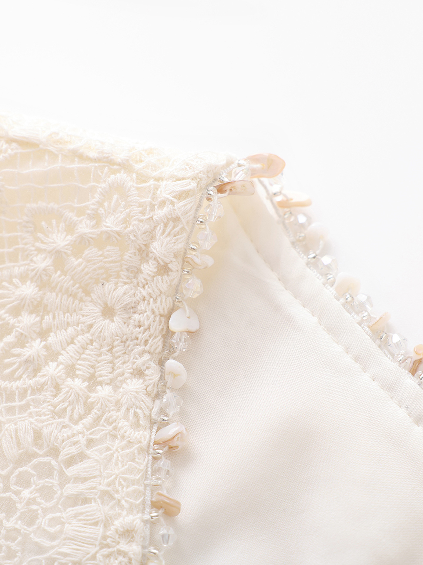 Đầm nữ tay ngắn thêu sequin cotton, thắt lưng eo phong cách Pháp — màu mơ