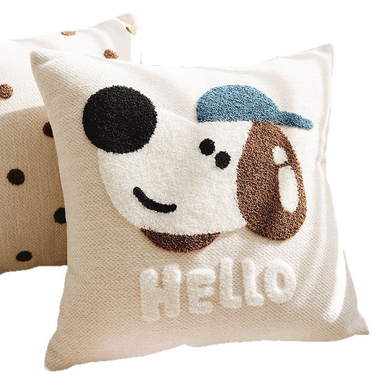 Hermoso sofá de sala de estar de dopamina almohada cojín cabecera de cama ventana flotante chica almohada cintura respaldo almohada cubierta sin núcleo