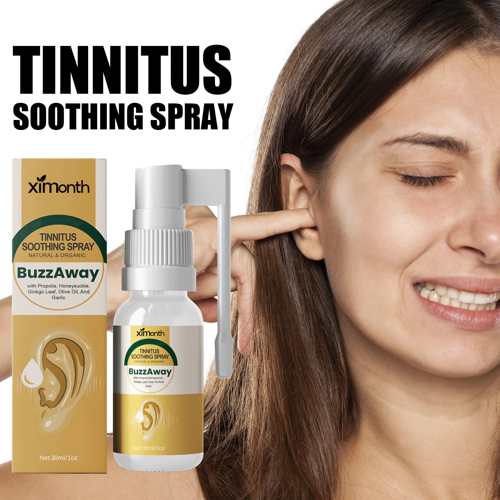 Ximonth propolis tinnitus care spray relieves inner ear obstruction…