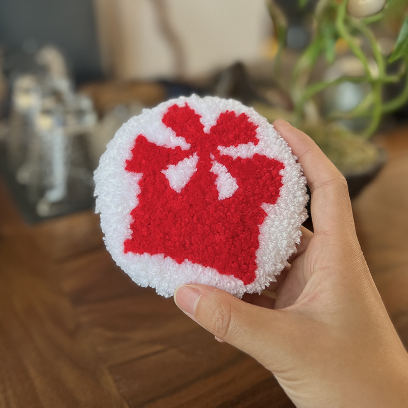 Huevo frito, posavasos de bordado de pinchado creativo, paquete de material de bricolaje hecho a mano, manteles divertidos, clases manuales para niños, música de pinchado de animales