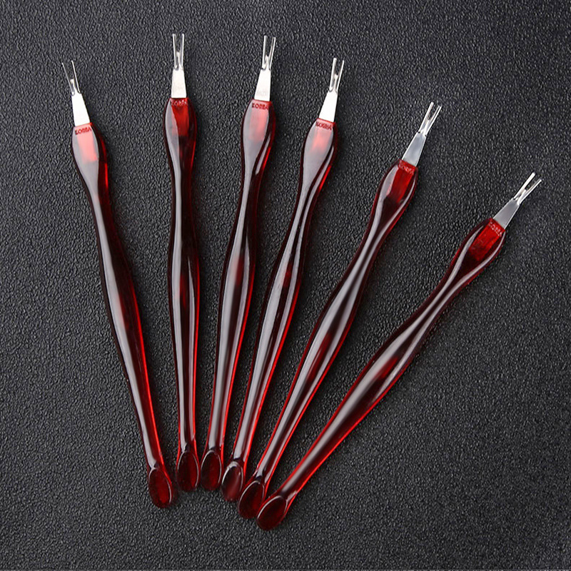 Burgundy exfoliating manicure tools set stainless steel for manicure
