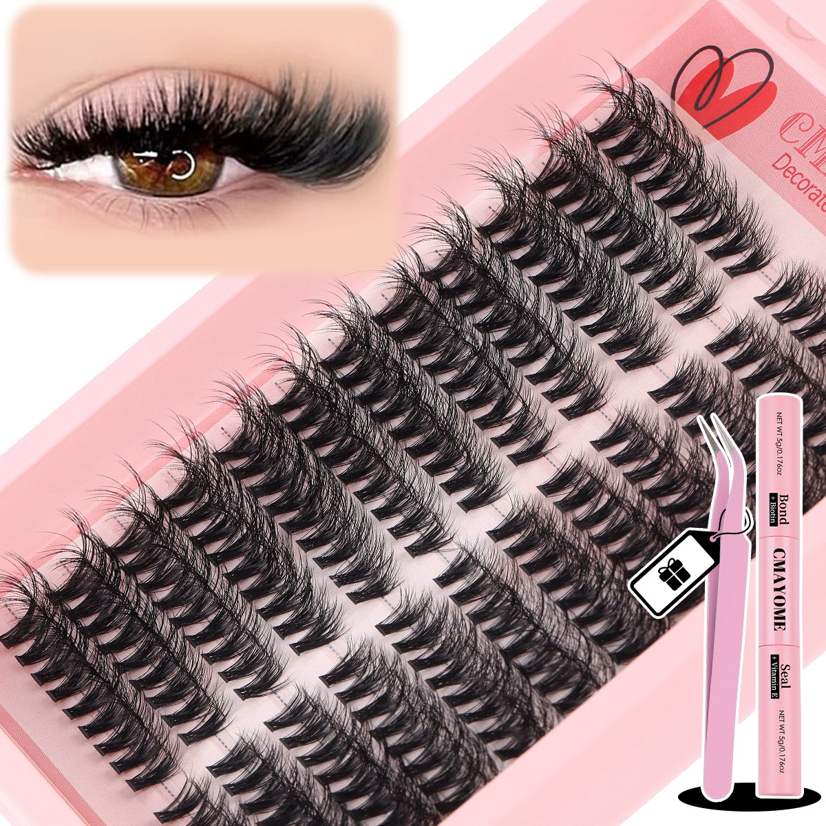 Cluster D-curve False Eyelashes, 216 Single Clusters, 8–16 mm, DIY Segmented Grafting Sets