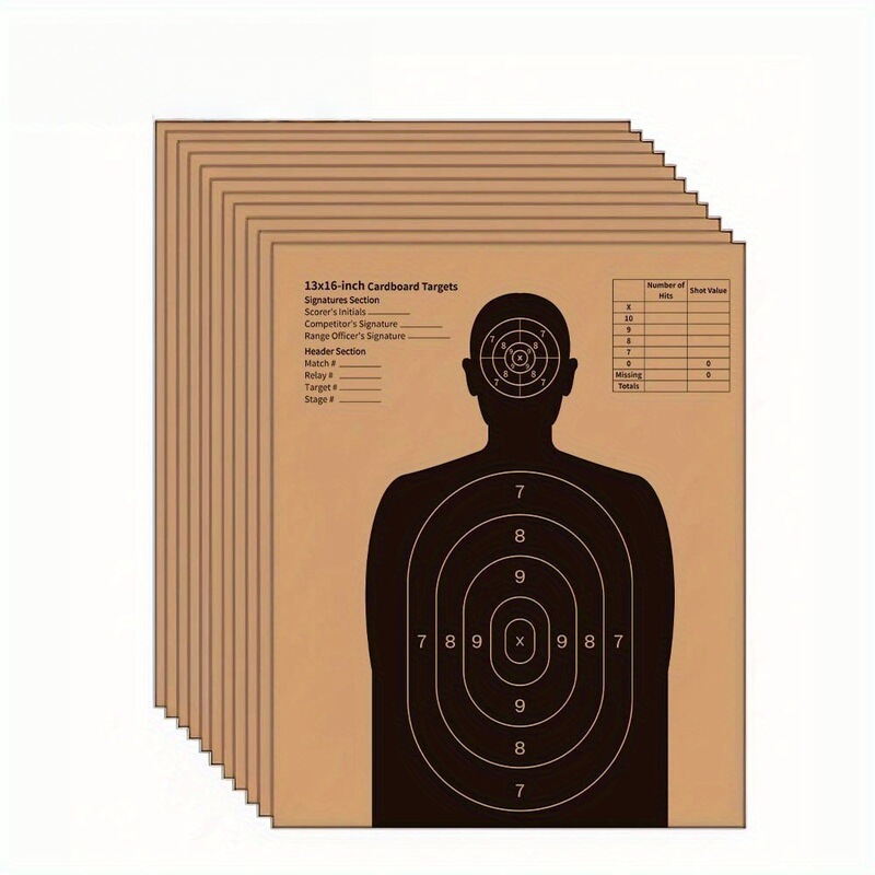 Shipped According to Quantity Requirements 13x16inch Corrugated Human-Shaped Target Paper Targets - 3mm Thick High-Strength Kraft Paperboard