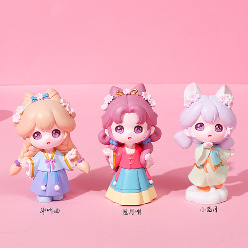 Hua Luo Weiyang Blind Box Figure Creative National Trend Ancient Style Girl Resin Desktop Ornament Girls Holiday Gift Wholesale