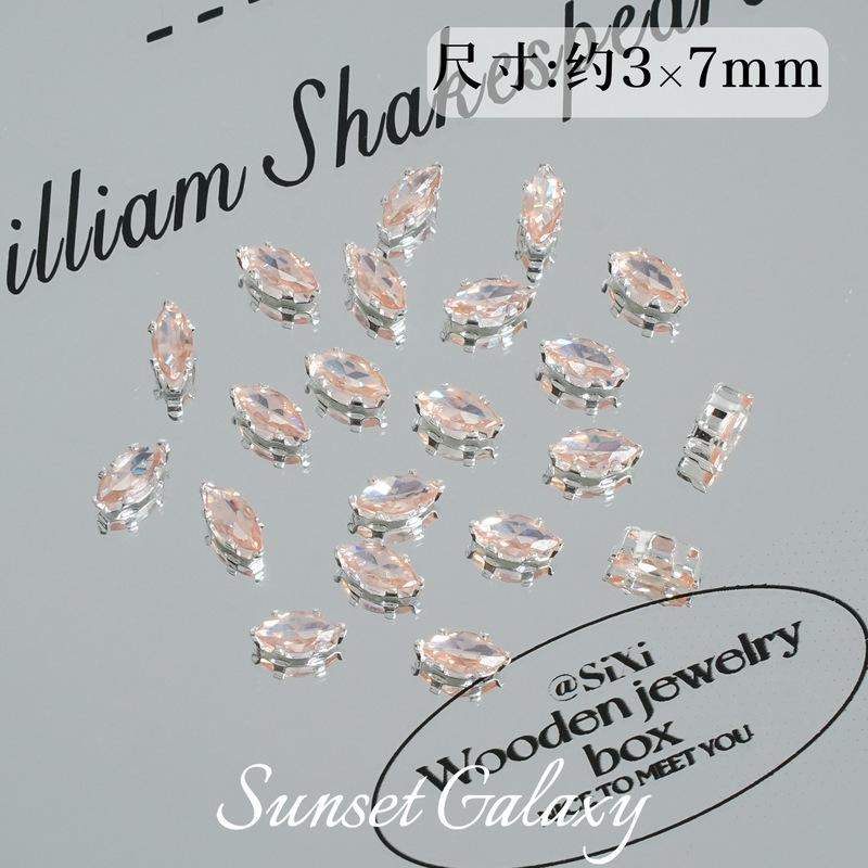 【3*7六爪马眼】镀金高保色水钻锆石爪钻手工diy材料串珠手链配件|undefined