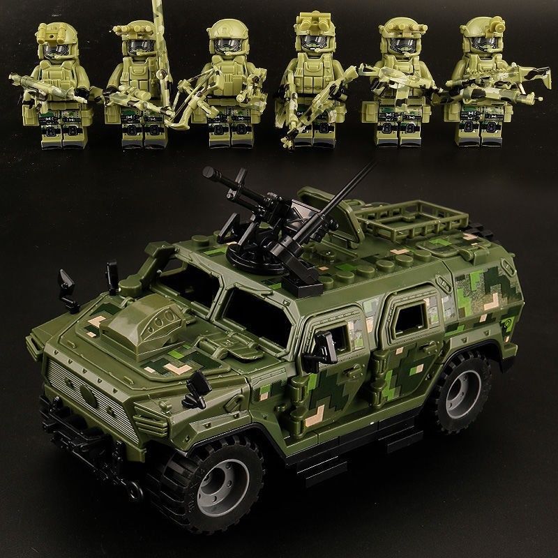 [Venta al por mayor de fábrica] Compatible con juguetes de bloques de Lego, vehículos todoterreno militares Hummer, vehículos blindados, beneficios de regalo para niños