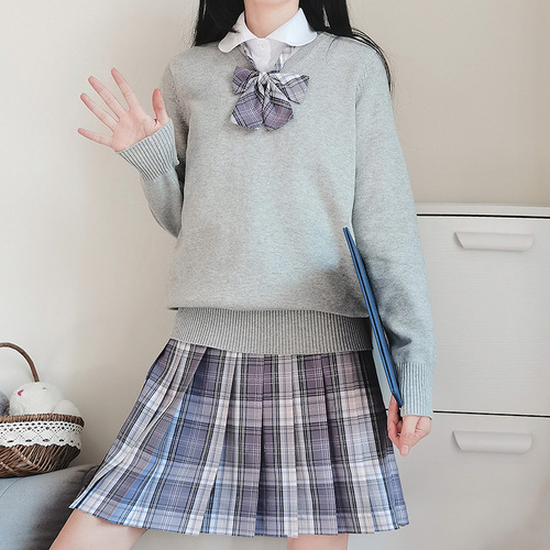 Japanese campus style JK/DK uniform for men and women, student knit V-neck turtleneck sweater, college style