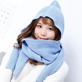 跨境欧美亚马逊围巾女秋冬披肩亲子毛线针织定制百搭韩版帽子成人