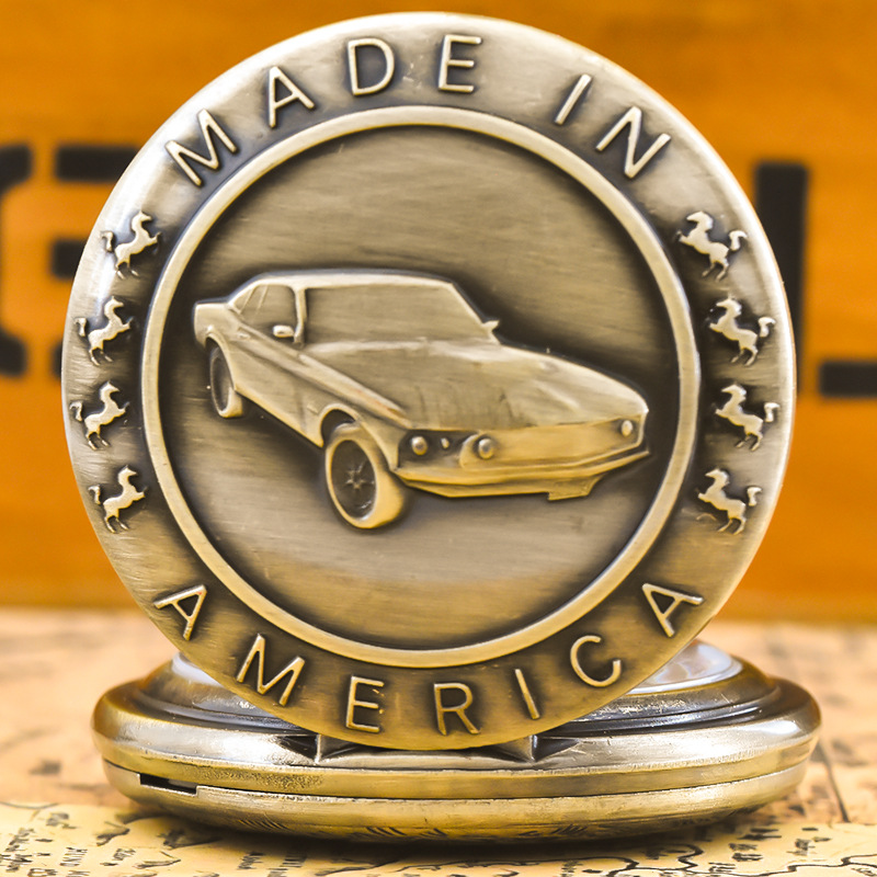 Foreign trade hot-selling manufacturers direct sale creative nostalgic car retro hanging watch fashion quartz pocket watch