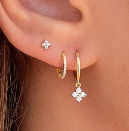 Eight-pointed Star Drop Earrings With Zircon For Women Luxury Style_voghion.com