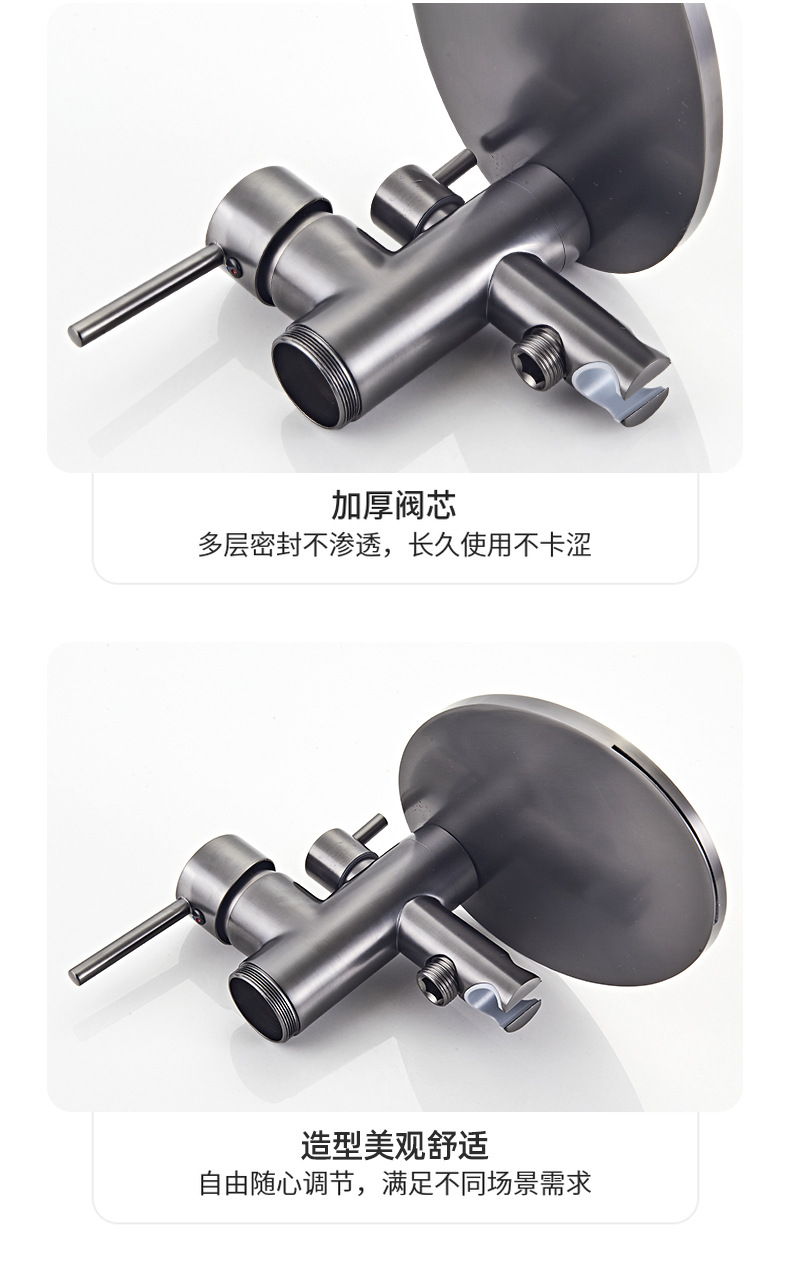 The factory supplies water-plated grey floor-standing waterfall bathtub faucets with high-flow cold and hot dual-control shower heads undefined