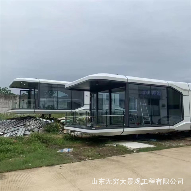 Lugar escénico camping acero ligero B & B Casa cabina fábrica red inteligente rojo conveniente móvil Casa B & B espacio cápsula