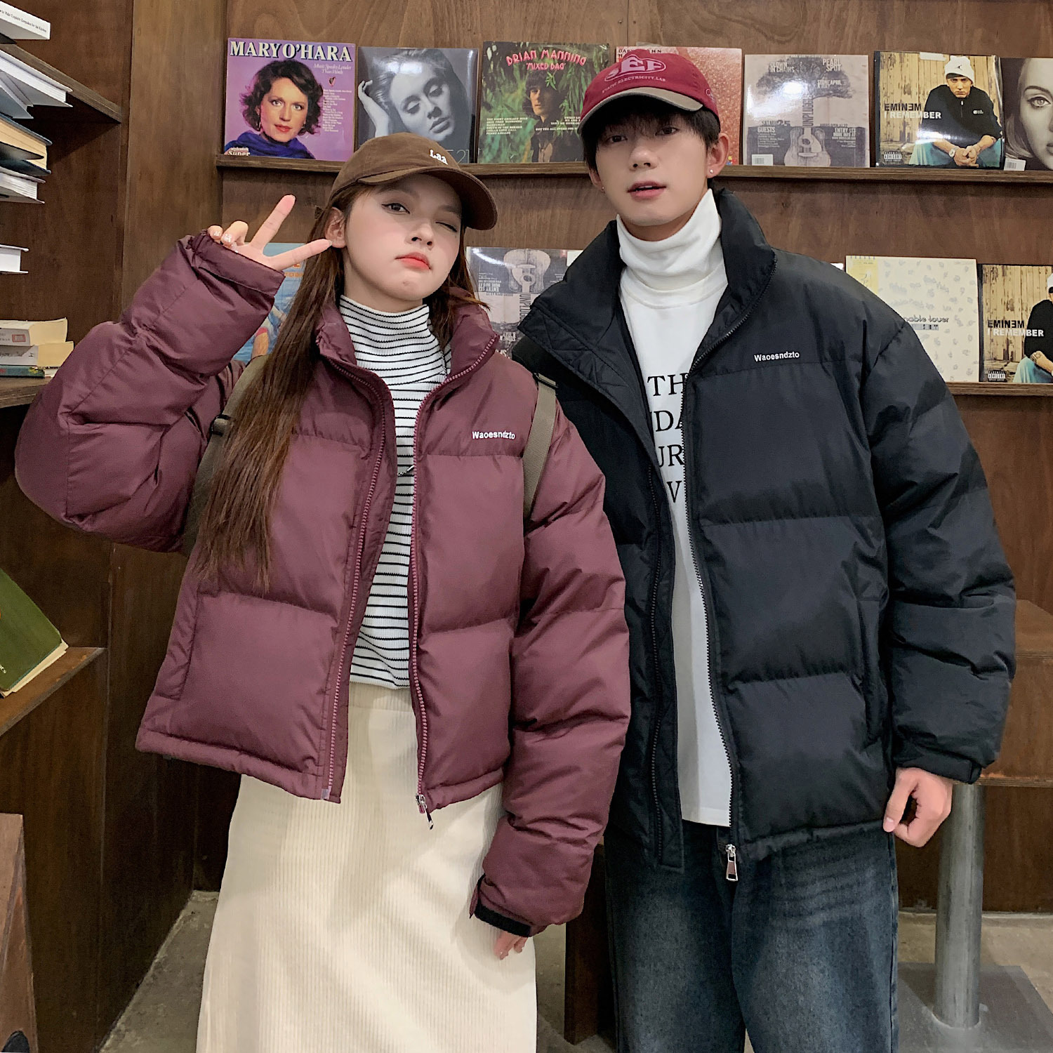 Foreign trade cross-border 2023 winter unisex short puffer jacket cotton coat trendy men's and women's couple style thick cotton coat