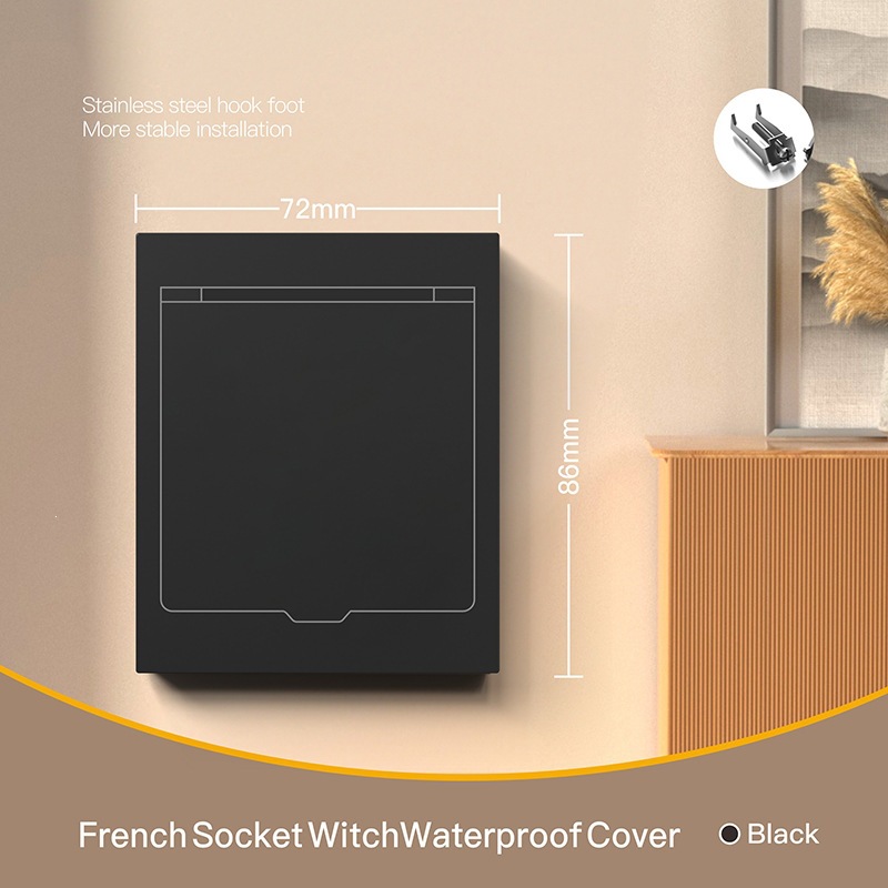Interruptor de pared estándar europeo enchufe de pared negro alemán enchufe de agujero redondo CE interruptor Euro 16A 250V
