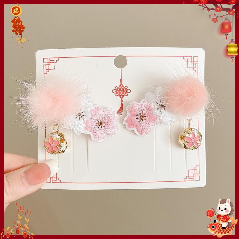 Horquilla Infantil con Borlas Chinas Hecha a Mano para Año Nuevo y Hanfu