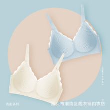 新品无痕内衣女蕾丝吊带小胸聚拢无钢圈背心式文胸