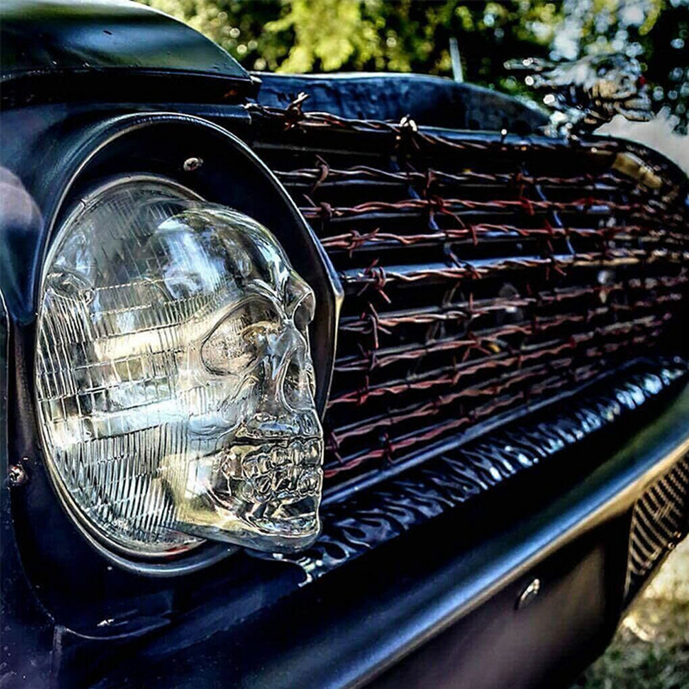 Skeleton car lampshade SKULL Headlight Cover highlight lampshade…