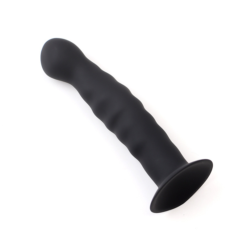 Silicone Anal Plug with Suction Cup Base, Manual Control, Black — detail image 10
