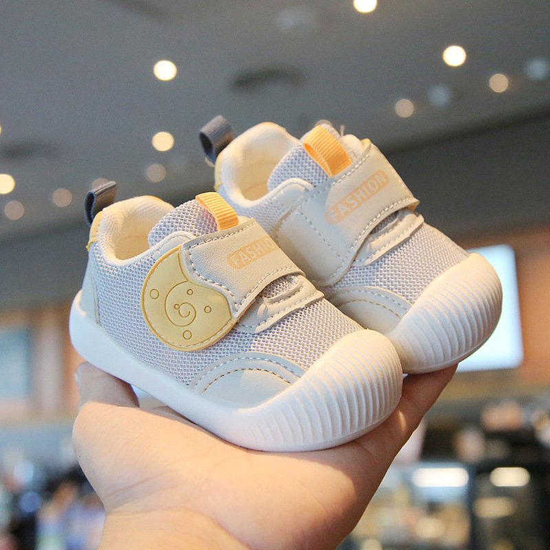 Soft-Soled Baby Toddler Shoes for Spring & Fall, Breathable Mesh Cartoon Baby Boy Shoes, Velcro Girls' Flats Wholesale Price
