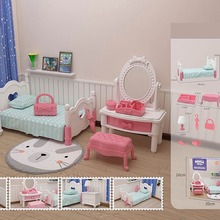 考拉日记卧室(纸板屋）仿真卧室套装 迷你场景卧房 模拟卧室玩具