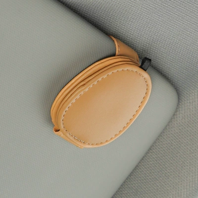 Car Glasses Clip/Bill Clip Holder Multifunctional Bill Storage - beige