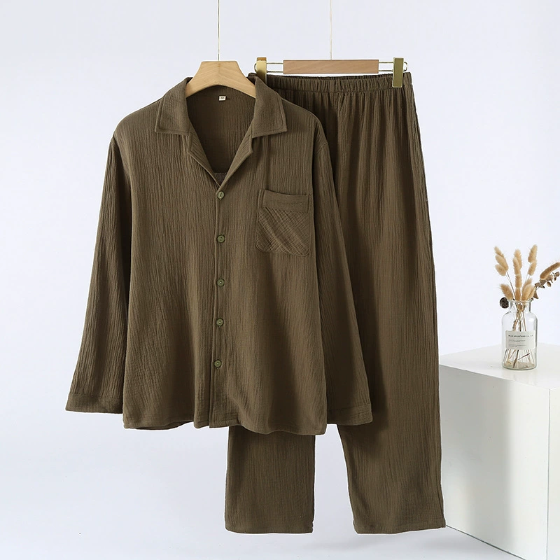 Уютный oversized демисезонный хлопковый пижамный костюм с кардиганом, длинными рукавами и брюками