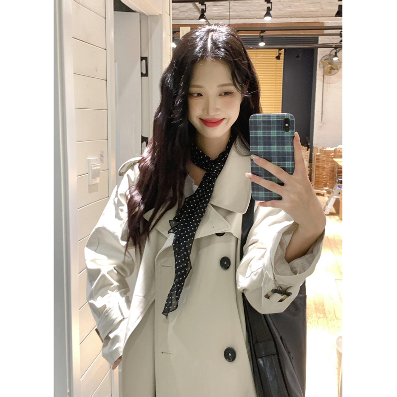 中长款白色风衣外套女2025春秋新款小个子韩系感日系休闲百搭时尚|undefined